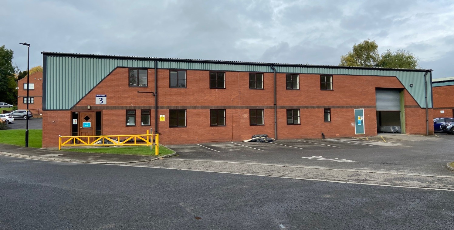 Unit 3 is a modern steel portal frame industrial unit with part brick and part clad elevations under a pitched profile sheet roof. Loading to the warehouse area is via a ground level steel roller shutter door. The unit benefits from a two storey offi...