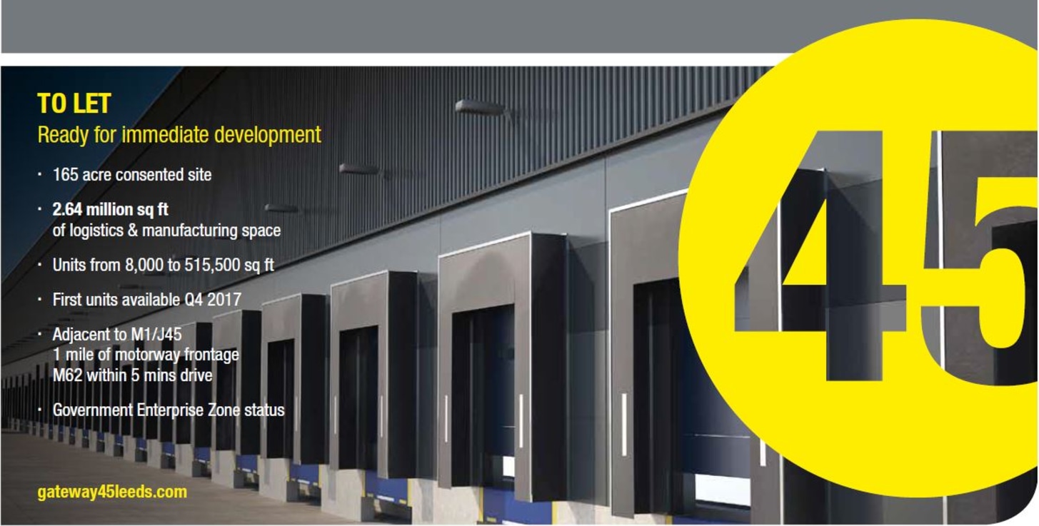 Gateway 45 Leeds is the largest logistics and manufacturing scheme in the Leeds City Region with planning consent for 2.64 million sq.ft of B8, B1 and B2 development directly adjacent to the M1 Junction 45.