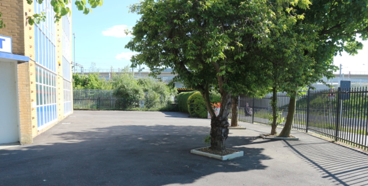 First floor open-plan office with a part glazed meeting room on well-established business estate.