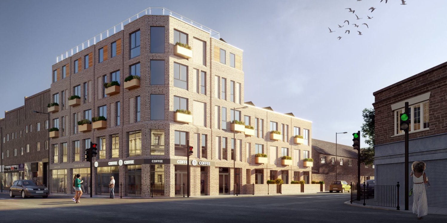 Available for sale or to let. The recently completed units are offered in shell and core condition. The retail units are split between ground and basement levels and total 2,414 sq ft. Planned completion is set for May 2019. Located on the corner...