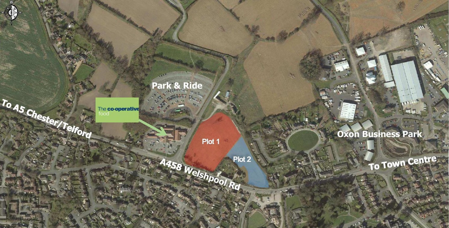 Commercial & Residential Roadside Development Site\non Approach to Shrewsbury\nPlot 1: Possible Uses Include Retail/Medical/Showroom\nRestaurant/Trade Counter/Offices/Hotel - 2.85 Acres\nPlot 2: Residential Uses - 1.4 Acres\nTotal Area: Approx 4....