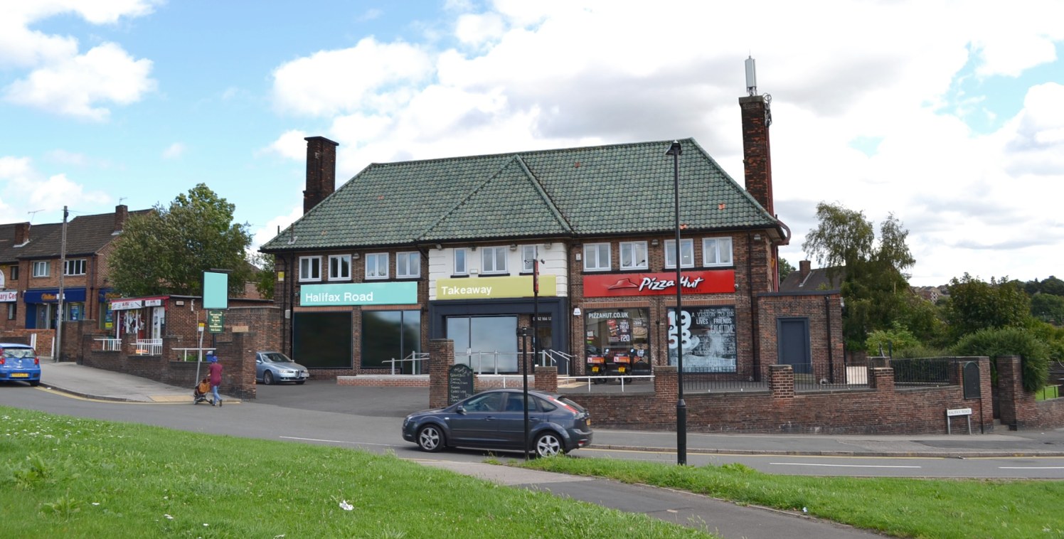 A5 Hot Food Takeaway Consent\n\nFrontage to A61 Halifax Road\n\nBusy Location in Thriving District Centre\n\nCustomer Car Park and Service...