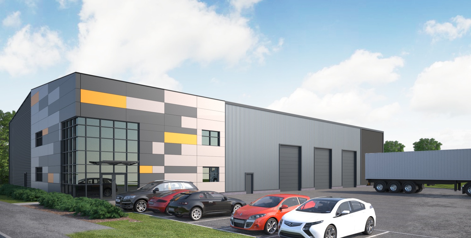 Potential new build industrial unit. Full planning consent in place. Delivery within 12 months. 8m eaves. 3 level access loading doors. Floor loading 50kn/m2. Secure yard. 12 car parking spaces. 2000 sq ft office at first floor.