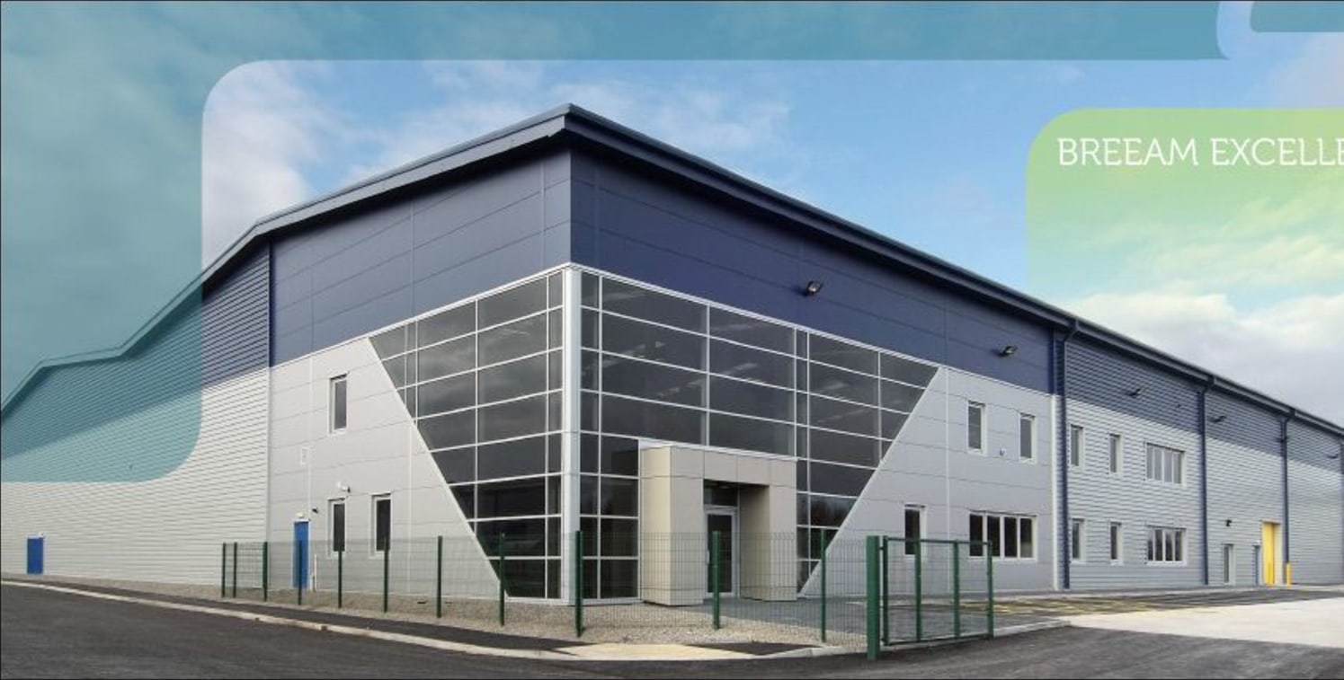 Steel portal frame construction. Eaves height from 7-10 m. Roof and elevations of metal profile cladding incorporating translucent roof lights. Electric roller shutter access loading doors. Glazed office entrance/reception. Glazing to ground and firs...