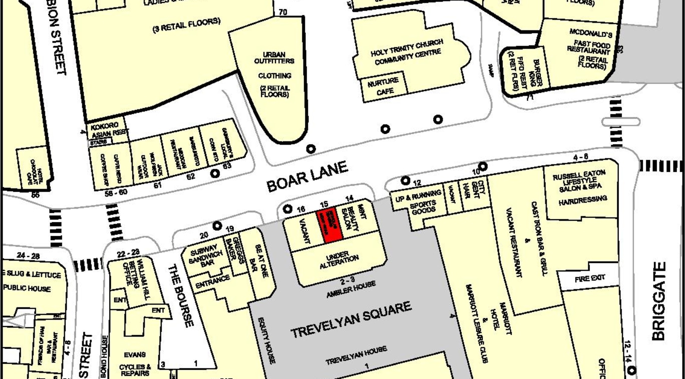 The unit comprises a small ground floor open plan retail shop with glazed frontage on to Boar Lane. 

Additional accommodation is available in the basement suitable for storage purposes along with a staff w/c. The premises form part of a large mixed...