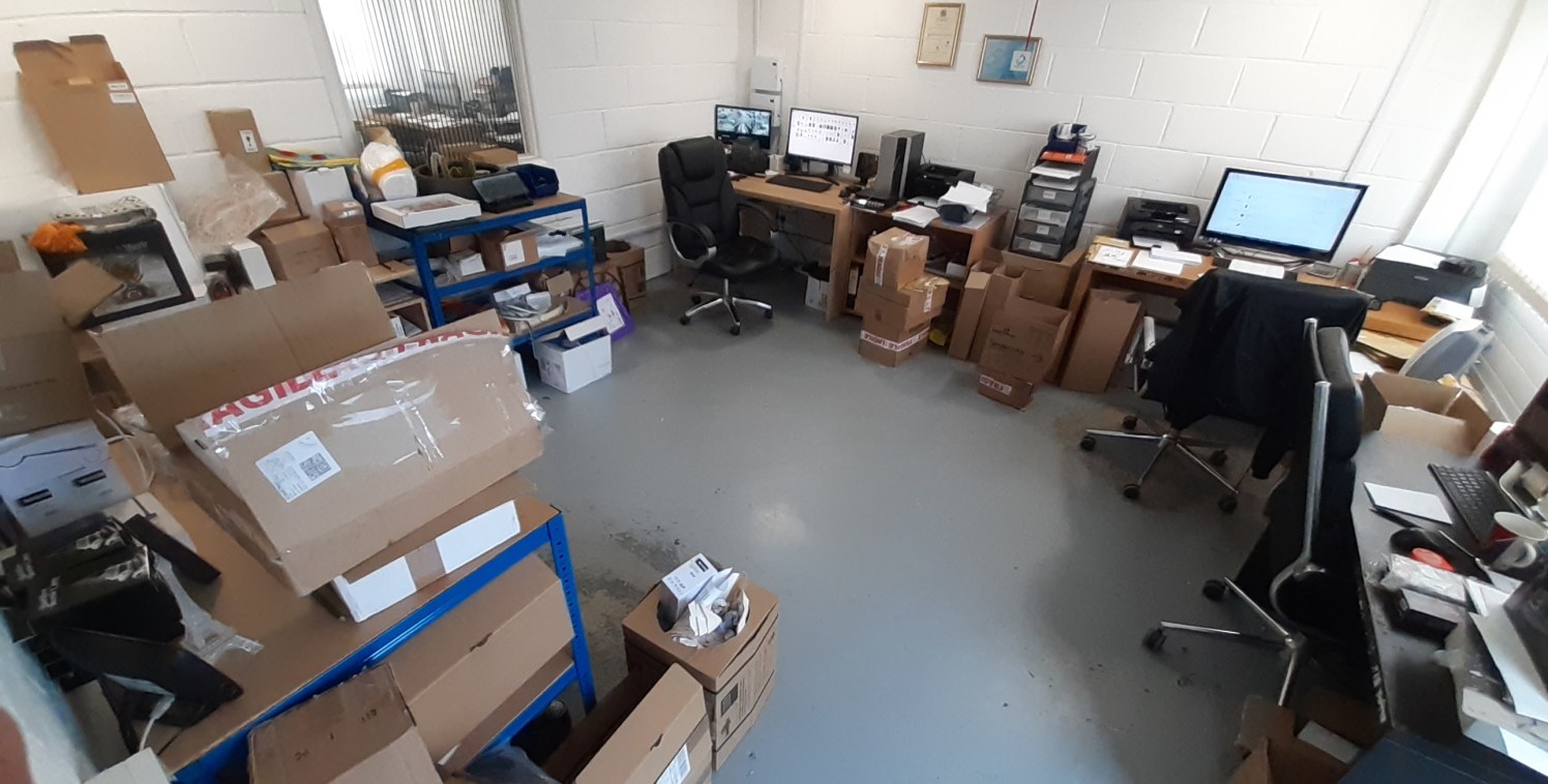 The unit forms part of a terrace of similar units from steel frame construction with brick and block work elevations. Access is via a roller shutter loading door and a pedestrian door leading to the office. The unit affords space comprising of an off...