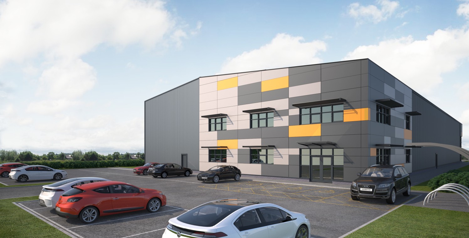 Potential new build industrial unit. Full planning consent in place. Delivery within 12 months. 8m eaves. 3 level access loading doors. Floor loading 50kn/m2. Secure yard. 30 car parking spaces. 2,500 sq ft office at first floor.