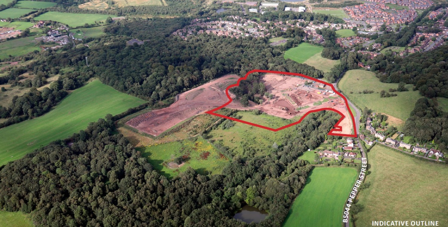 A residential development site with reserved matters planning for 100 units. The site which extends to 13 acres has been remediated to a development platform.

The site is accessed off Pepper Street (B5044) and situated between Keele to the South Wes...