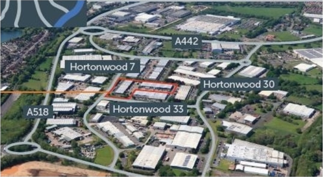 Hortonwood 33 comprises a range of terraced industrial/warehouse units incorporating offices and service yards.<br><br>The warehouses are of steel portal frame construction with brick and blockwork elevations and electric roller shutter entrance door...