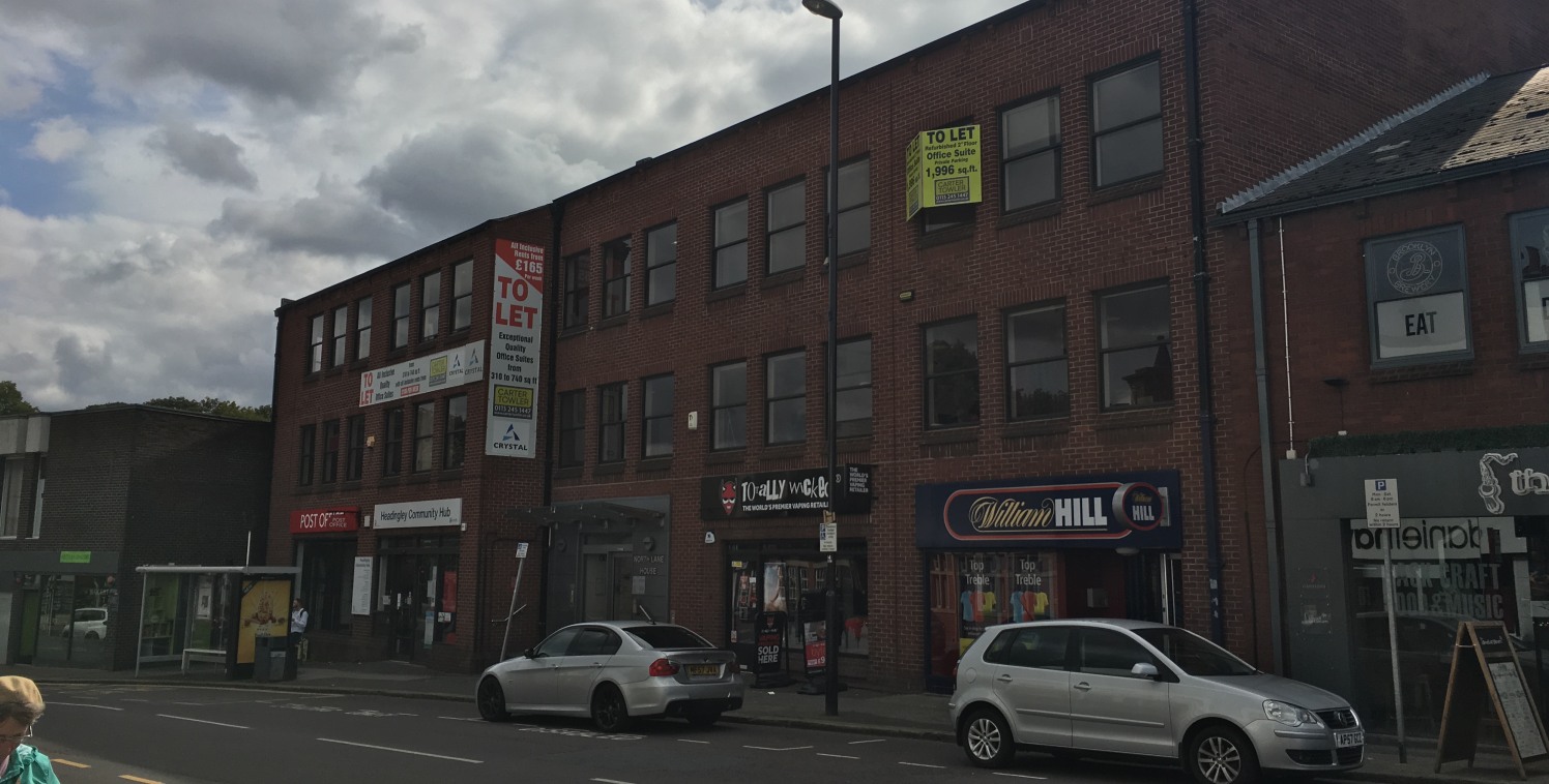 North Lane House is a modern 3 storey office building constructed with traditional brick elevations under a pitched slate roof with modern, low maintenance, aluminium framed windows.