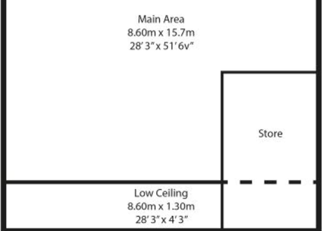 A second floor business space with shared wc and entrance door/hall to the ground floor. The unit is open plan with a small separate office and has previously be used as a shop and a photography studio.

The Warehouse Studio's has a mix of operators...