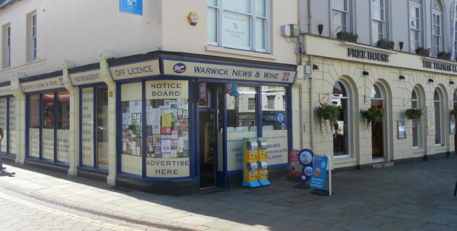 Leasehold Newsagents & Off-Licence Located In Warwick\nRef 2371\n\nLocation\nThis respected Newsagents is located in the historic town of Warwick which is one of Warwickshire's popular tourist hotspots. It's sits within a prominent and highly visible...