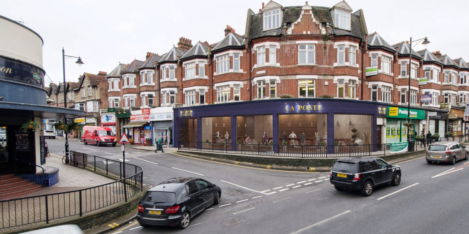 * Prominent corner unit 

* Former Royal Mail post office 

* Arranged entirely over the ground floor with substantial frontage to Ross Parade and Woodcote Road.

* Ideally suited to a restaurant operator subject to planning

* Busy local district ce...