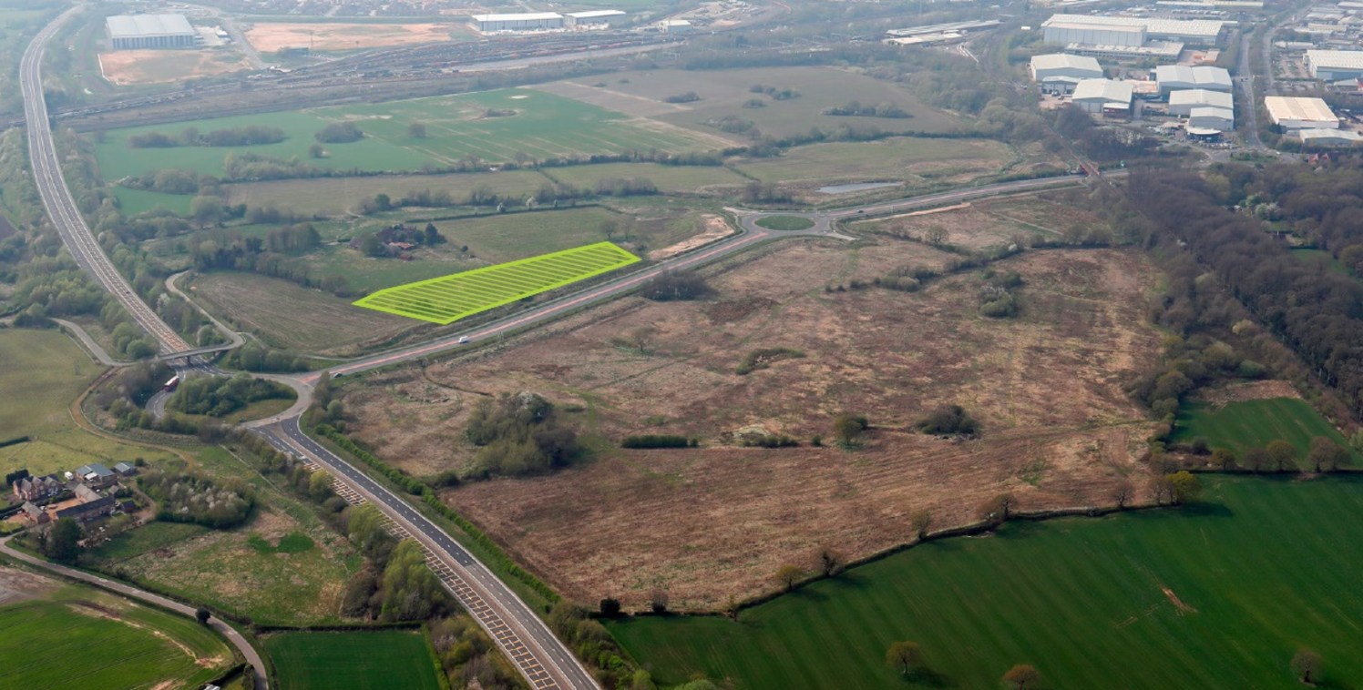 The allocation is bisected by a dual carriageway, David Whitby Way connecting the link road from the A500 to the A532 Weston Road. The A500 links to junction 16 of the M6 motorway.

The land to the east of David Whitby Way has outline planning permis...