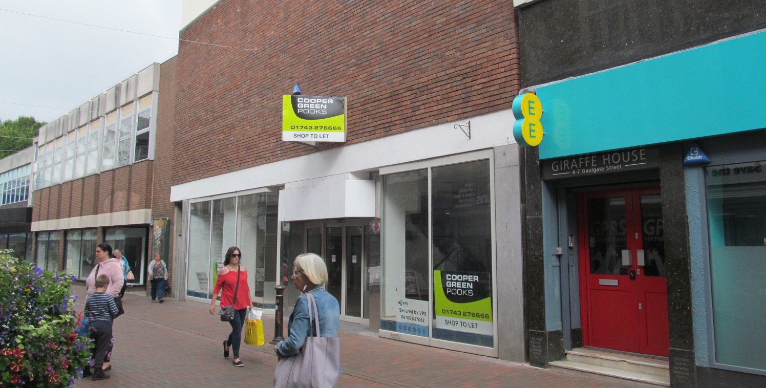 Town centre shop unit\nWide street frontage\nExtensive upper parts (may split)\nSales Area 73.80 sq m (794 sq...