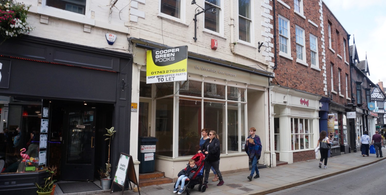 Town Centre Shop\nPotential Living Accommodation\nGood Pedestrian Footfall on Main Approach to High Street\nGround Floor Area approx. 80.77 sq m (870 sq ft) Total Area approx. 293....