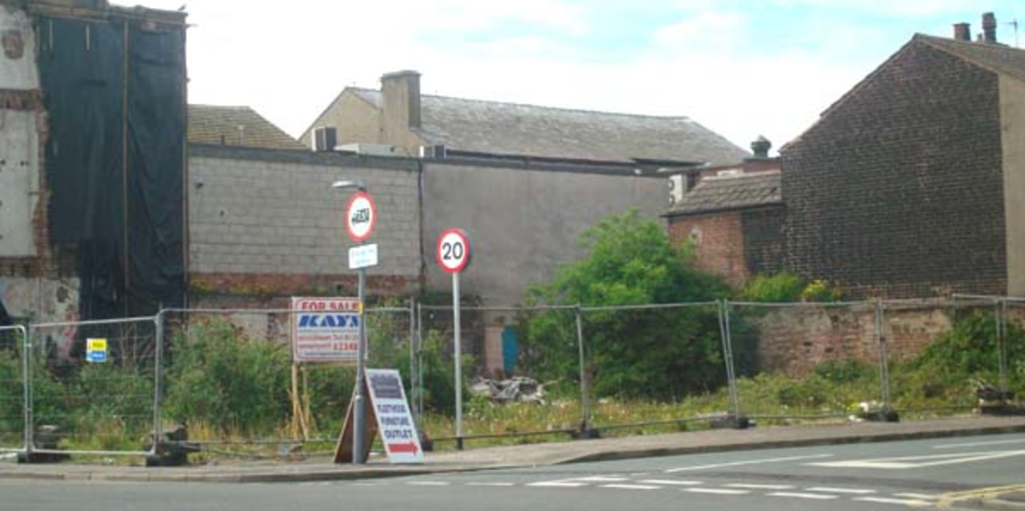 Corner site located on Dock Street in Fleetwood. The square site is approximately 3785 sq ft (350sqm). Planning permission granted in July 2009 for 25 sheltered flats for persons aged 55+ with managers flat and communal facilities....