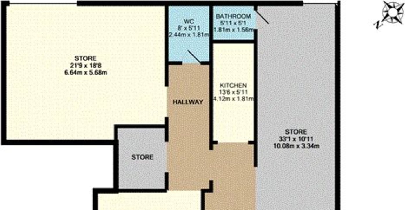 Substantial retail unit with warehousing and rear yard- 1855 sq ft