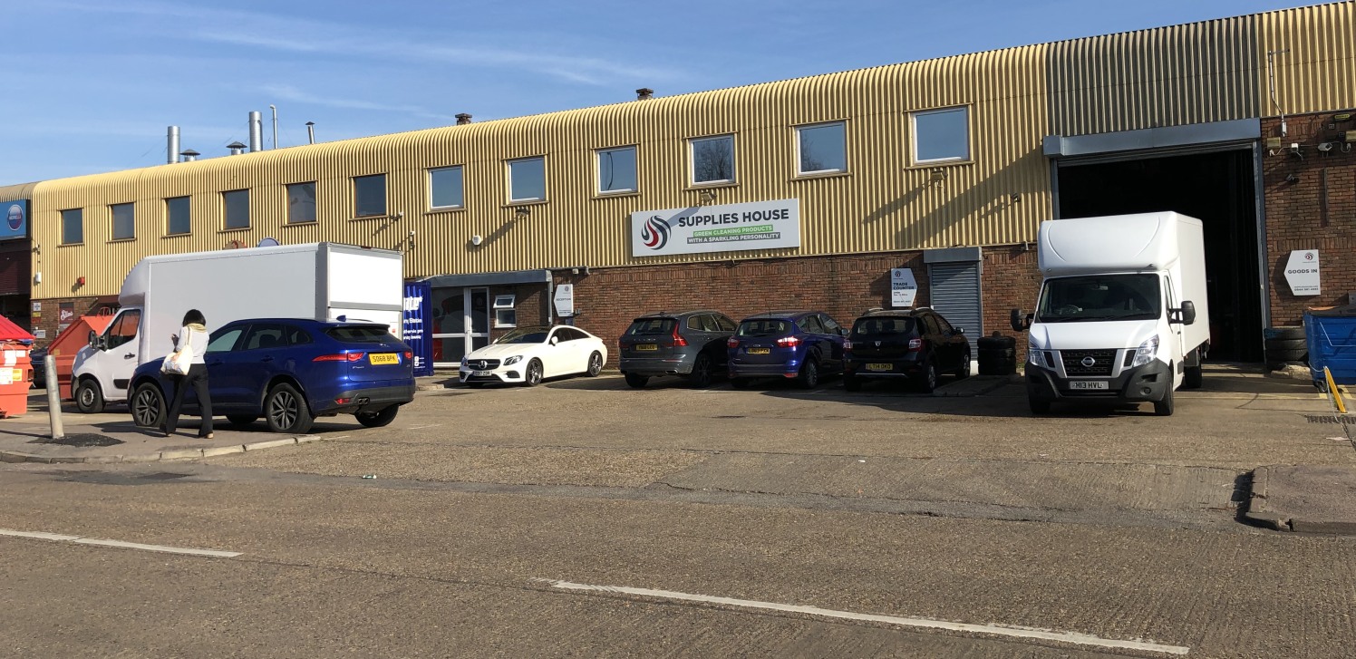 High bay warehouse building forming part of a terrace of four units with a good size forecourt and loading area benefiting from the following amenities.