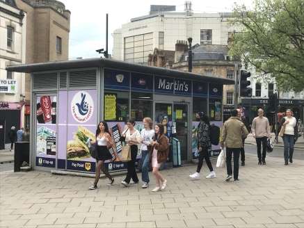 Ground Floor Area: 38 Sq M (301 Sq Ft)

*Subject to Vacant Possession*

This mid-pavement kiosk is immediately outside Snappy Snaps, Costa Coffee and Primark and close to Poundland, Tesco's Metro and M&S.