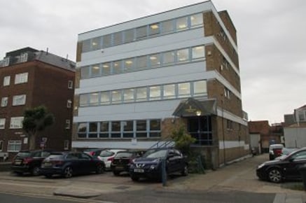 Air conditioned office suite on first floor together with 2 car...