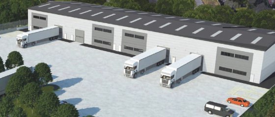 New speculative construction. Steel portal frame units. 6m eaves. Full height sectional loading. Ample loading and minimum 9 car spaces per unit.