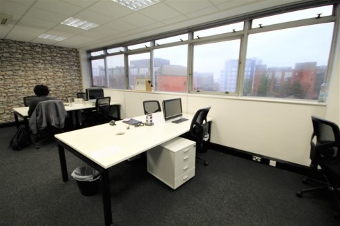 Bank of 4 desk spaces available within shared office, includes service charges and business rates. Less than 100 meters from Romford station.