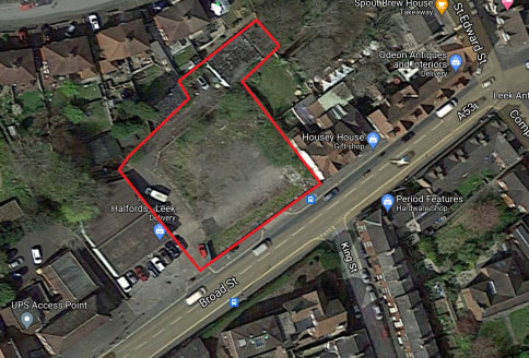 The site lies within the development boundary of Leek and is a short distance to the south-west of the town centre and lies to the north side of Broad Street, A53 main road which leads into the town centre. It is a vacant brownfield site which was fo...