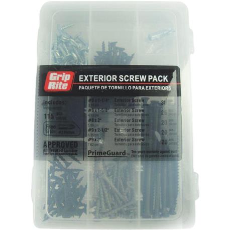 Grip-Rite Assorted 115-Piece Exterior Screw Multipack