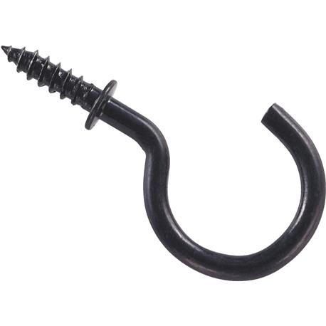 National 1 In. Black Cup Hook, 30-Count