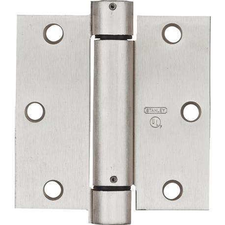 National 3.5 In. Square Satin Nickel Spring Door Hinge