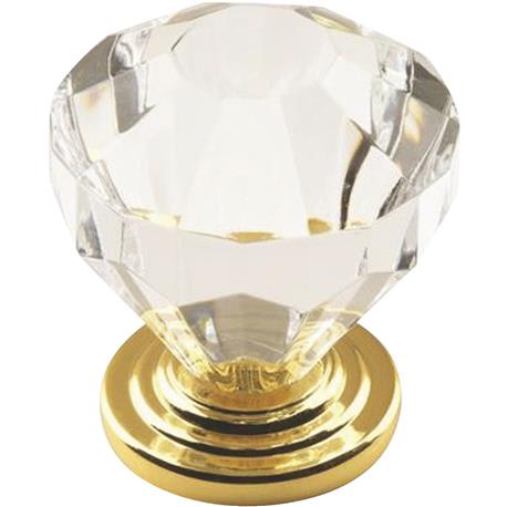 Amerock Luminous Burnished Brass & Acrylic Knob, 1.25 in.