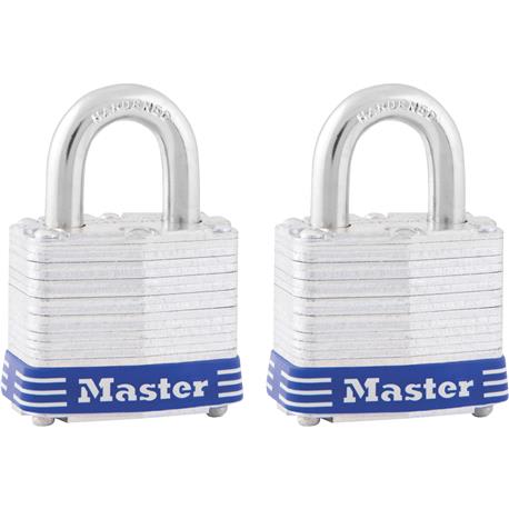 Master Lock 1-9/16 In. Wide 4-Pin Tumbler Keyed Padlock, 2-Pack