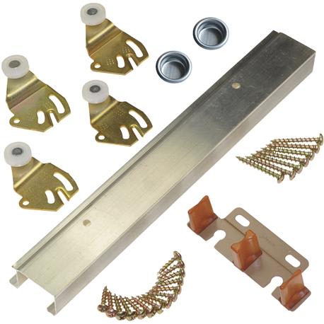 Johnson Hardware Aluminum 72 In. Bypass Door Hardware Set