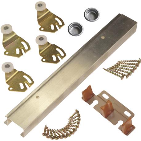 Johnson Hardware Aluminum 48 In. Bypass Door Hardware Set