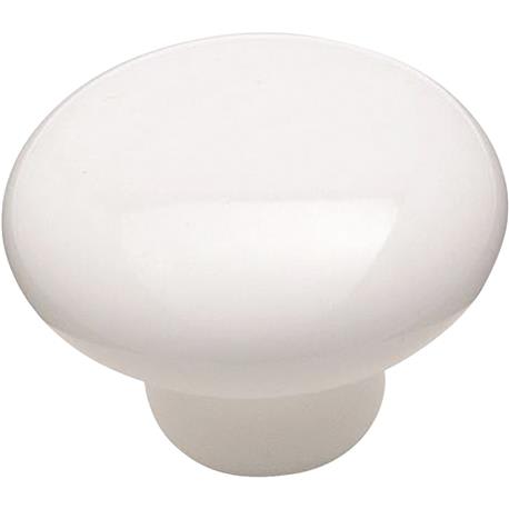 Amerock White Ceramic Cabinet Knob, 1.25 in.