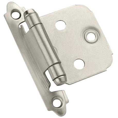 Amerock Varying Overlay Self-Closing Face Mount Satin Nickel Cabinet Hinge