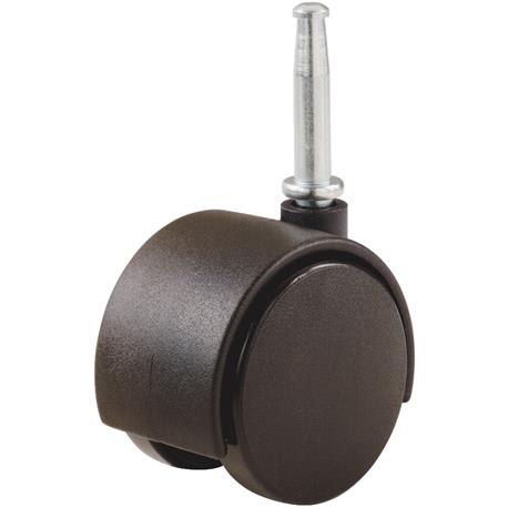 Do it Best 1-5/8 In. Dia. Black Twin Wheel Caster with 1-1/2 In. Stem, 2-Pack