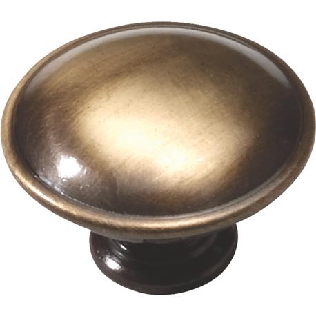 Laurey Antique Brass Round Cabinet Knob, 1.25 in.