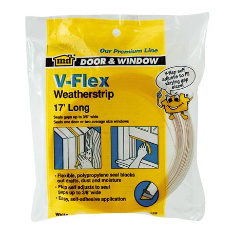 M-D White 17' 7/8" V-Flex Weatherstrip