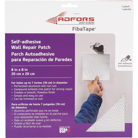 FibaTape Wall & Ceiling Repair Self-Adhesive Drywall Patch, 8 x 8 in.