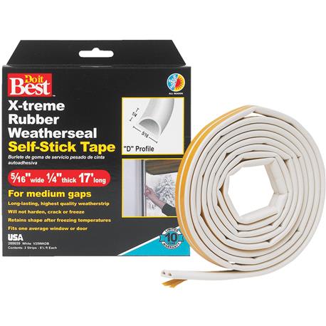 Do it Best White Rubber Weatherstrip Tape, 5/16 In. x 17 ft.