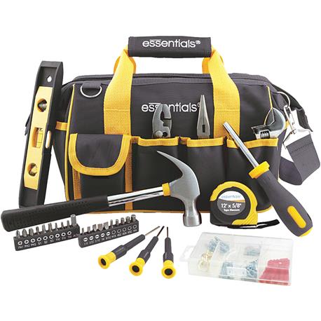 Essentials 32-Piece Homeowner's Tool Set, Black