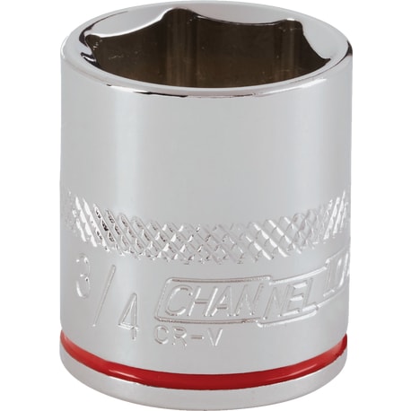 Channellock 3/8 in. Drive 3/4 in. 6-Point Shallow Standard Socket