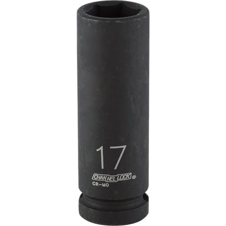 Channellock 1/2 in. Drive 17mm 6-Point Deep Metric Impact Socket