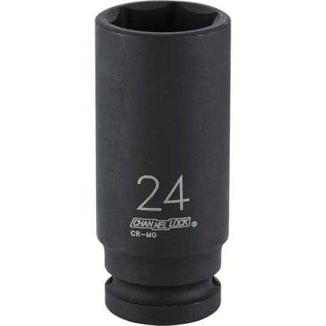 Channellock 1/2 in. Drive 24mm 6-Point Deep Metric Impact Socket