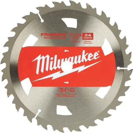 Milwaukee 7-1/4" 24T Framing Circular Saw Blades, 10-Pack