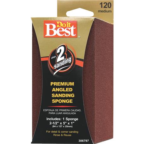 Do It Best Angled Medium 120-Grit Sanding Sponge
