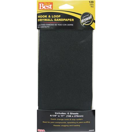 Do it Best 120-Grit Fine Hook & Loop Drywall Sandpaper, 6-Pack