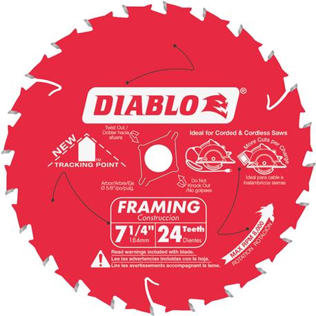 Diablo 7-1/4-In. 24-Tooth Framing  Saw Blade